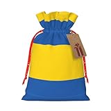 Weihnachts-Geschenktüte mit Kordelzug, Motiv: Flagge der Ukraine,...