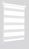 Doppelrollo Klemmfix ohne Bohren 85cm x 130cm Weiß Duo Rollo Klemmrollo...