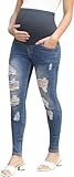 Maacie Umstandsjeans Sexy Skinny Umstandsjeans Vielseitig Navy Blau XL