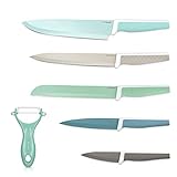 Navaris Messer Set 6-teilig inkl. Schäler - 5x Edelstahl Küchenmesser und...
