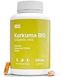 Bio-Kurkuma mit Schwarzer Pfeffer und Ingwer | 300 Kapseln | Hochdosiert |...