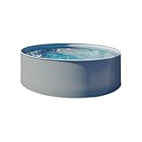 Design-Stahlwandpool Ø 3,00 x 1,20 m - Rundpool anthrazit mit Grauer 0,80...