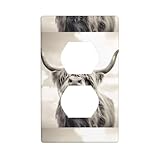 AEKGOHP Lustige Hochlandkuh-Drucke, Doppelsteckdose, Wandpaneel, dekorativ,...