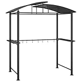 vidaXL Grillpavillon, Grillüberdachung mit Seitenregalen, BBQ Pavillon...