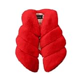 AMhomely Kunstfell-Weste für Kinder, ärmellos, zottelig, für Mädchen,...