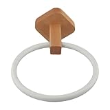 NiuLumea Wandmontierter Badezimmer-Handtuchhalter mit Holzsockel und...