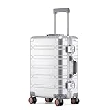 Aluminium Reisekoffer Silver HEUER LINE Hartschalenkoffer Suitcase Trolley...