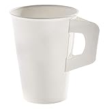 FALAMBI 160 Stk. Henkelbecher Kaffeebecher weiß, Pappe beschichtet, 180 ml...