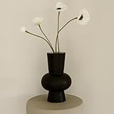 Indore Home - Vase Ann - Medium - Schwarze Vase - Blumenvase - Wohnzimmer...