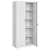 SONGMICS Aktenschrank, Mehrzweckschrank, Stahl-Aufbewahrungsschrank, 5...