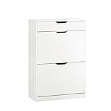 SoBuy Schmaler Schuhschrank mit Schublade, Schuhkipper Schmal, Moderner und...