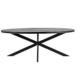 Esstisch Mansour Oval Schwarz Mangoholz 220cm