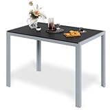 LIFERUN Gartentisch mit Aluminiumrahmen, 110x70cm WPC Balkontisch...