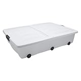 Spetebo Unterbettkommode mit Rollen - 80 x 60 x 17 cm / 60 Liter - Farbe:...