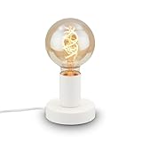 BRILONER - Nachttischlampe Retro mit Kabelschalter, E27 Fassung, max. 10...