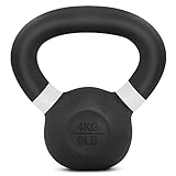 Yes4All QZHJ Pulverbeschichtetes Kettlebell aus Gusseisen, 4 kg