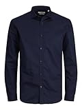 JACK & JONES Herren Freizeit Hemd JPRBLACARDIFF Slim Fit Schwarz Blau...