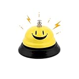 Edelstahl Tischglocke, gelbes Lächel Metall Service Glöckchen mit Nicht...