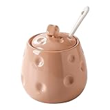 Zuckerdose mit Deckel und Löffel, 230 ml Keramik-Zuckerdose, Zuckerhalter...