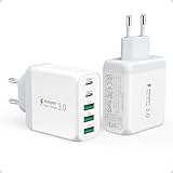 2er Pack USB C Ladegerät, Gcstnn 50W 5 Port 2USB C & 3USB A...