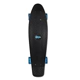 Muuwmi Skateboard Fun schwarz-blau – mit LED-Leuchtrollen - Board Deck...
