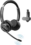 Bluetooth Headset mit Mikrofon, Wireless Headset mit...