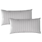 Pure Label Satin Kissenbezug 2x40x80 cm gestreift in Grau - aus 100%...