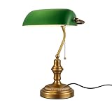Barcelona LED Tischleuchte und Schreibtischlampe Vintage Banquero E27 Glas...
