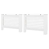 Heizkörperverkleidungen 2 Stück Weiß 112 x 19 x 81,5 cm aus MDF mit...