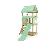 Wickey Spielturm DinkyHouse ohne Schaukelanbau - pastellgrüne Rutsche &...