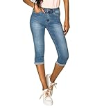 Nina Carter P132 Damen Capri Skinny Fit Jeanshosen HIGH Waist Jeans...