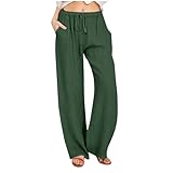 AMhomely Sommerhose für Damen, weites Bein, Kordelzug, Yogahose mit...
