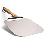 Chef Pomodoro Pizzaschieber mit einklappbarem Holzgriff, 30,5 x 35,6 cm -...