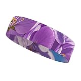 NQHJT Blooming Purple Blossoms Headband for Women Men Non Slip Head Band...