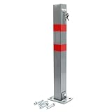 Wiltec Parkpfosten 700 x 160 x 110 mm, Parkplatzsperre klappbar eckig,...