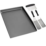 WELL GRILL 40x30cm Gusseisen Plancha Grillplatte mit Grillspachtel Set, BBQ...