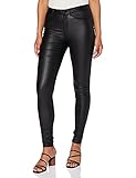 ONLY Damen Beschichtete Skinny Fit Jeans | PU Kunstleder Hose | Coated Mid...