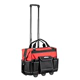Wiltec Werkzeugtrolley 46 x 25 x 37 cm bis 40 kg, Werkzeugkoffer mit Rollen...