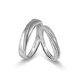 Meissa 2 Paar Ringe für Damen und Herren 925 Sterling Silber Ehering...