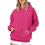 Damen-Kapuzenpullover, Langarm, Sweatshirt, Baumwolle, Leinen, mit Taschen,...