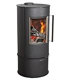 Kaminofen Dauerbrand Rund Schwarz Holzofen 9 kW Hosseven 7000 Holz Ofen...