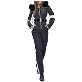 Damen Schneeanzug, Einteiliger Skioverall Winter Warme Schnee Skifahren...