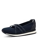 Jana Damen Ballerinas mit Riemen Vegan, Blau (Navy), 39 EU