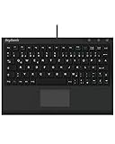 KeySonic extra Mini-Tastatur mit Touchpad, USB Kabel (2 m), voller...