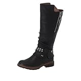 Rieker Damen Kniehohe Stiefel, Klassisch, Schwarz, 40 EU