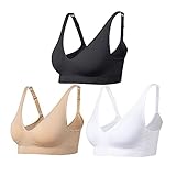 Comfyin Damen BH ohne bügel Bügelloser Bustier 3er Pack,Schwarz...