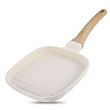 Jasfyee Grillpfanne 18x18cm, Steakpfanne, Grillpfanne Induktion Aluguss mit...