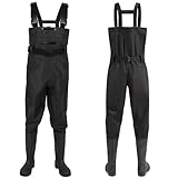 Wathose Herren Damen,Wathose Anglerhose mit Stiefel,Angelhose für...