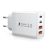 USB C Ladegerät, 40W 4 Ports Schnellladegerät, Mehrfach Ladestecker mit...