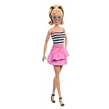 Barbie Fashionistas Puppe Nr. 213, blond mit gestreiftem Oberteil, pinkem...